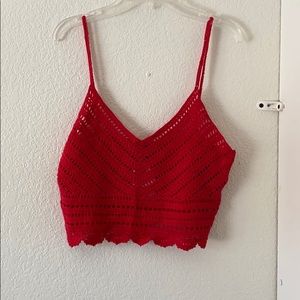 red crop top